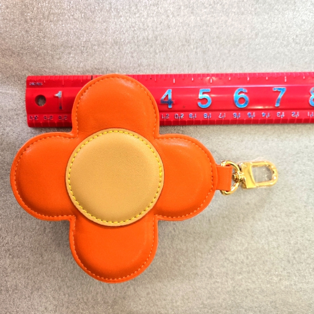 FASHION - Orange Flower-Shaped Keychain - New, Never Used